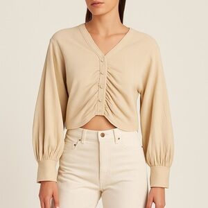 Line And Dot Size Large Rouched Top